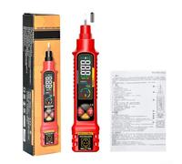 VD808 Tester per prese AC/DC con test RCD (rosso) | per test di viaggio rcd/GFCI, riconoscimento polare, controllo del conduttore zero, display a colori VA chiaro