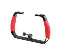 VDAMTPOGZ Compatibile con la telecamera subacquea PULUZ, supporto for immersioni con doppie maniglie in silicone e supporto in lega di alluminio.(RED COLOR)