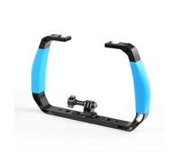 VDAMTPOGZ Compatibile con la telecamera subacquea PULUZ, supporto for immersioni con doppie maniglie in silicone e supporto in lega di alluminio.(Blue color)