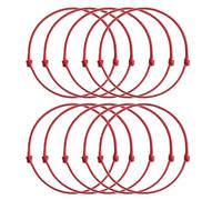 Vdaxvme 10 pz moda rosso stringa semplice corda sottile regolabile treccia corda braccialetto braccialetti per donne ragazze stringa rossa regalo di compleanno coppia, Misura unica, come descritto