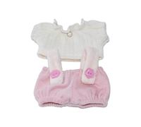 Vdaxvme 2pieces Doll Dress Guardaroba Moda Top E Bretelle Pantaloni Per 10 cm Peluche Accessori Cotone Bambole Abbigliamento
