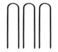Vdaxvme 3 pezzi L/Ushape trampolini Rebars paletti in acciaio zincato ancoraggio a terra Paesaggio Giardino Paletti Tenda Chiodi di fissaggio
