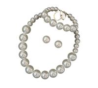 Vdaxvme 3. Set di 5 gioielli con perle finte e orecchini, per feste formali, pelle sensibile, set di gioielli alla moda con perle, One Size, come descritto, come descritto