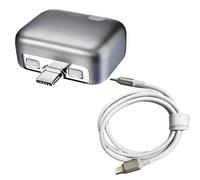 Vdaxvme Adattatore Alimentazione Compatto Tipo C Separatore Batteria Completo con Cavo USB C Intrecciato Bianco da 1, 5 m per Viaggi e Trasporto Quotidiano Strumento disconnessione della Ricarica