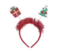 Vdaxvme Albero di Natale e scatola regalo con paillettes fascia per adulti festival cerchietto per capelli feste spettacoli copricapo fascia di Natale
