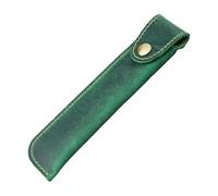 Vdaxvme Astuccio in pelle vintage per penna stilografica, custodia in pelle per penna stilografica, astuccio per penne stilografiche, astuccio per penne, Verde, 3.8x17cm