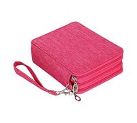 Vdaxvme Astuccio per matite di grande capacità, astuccio per matite colorate, organizer per matite colorate, Rosso rosato, 20cm x 16cm x 7cm