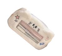 Vdaxvme Astuccio per penne in peluche con cane cartone animato, astuccio morbido a forma di animale, grande capacità, con finestra trasparente, Colore 3, 21*11*4cm