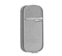 Vdaxvme Astuccio trasparente a doppio strato, ad alta capacità, per penne e pennelli da trucco, per ufficio, Grigio, 10x2x23cm