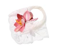 [Vdaxvme] Bandana in pizzo per ragazze con nucleo proiettile sciarpa ricamo bandana sciarpa per capelli copricapo fiore percorso fotografico, c, taglia unica