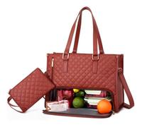 Vdaxvme Borsa per il pranzo da donna, per computer portatile, con scomparto isolato per il pranzo, contenitore per alimenti, custodia per computer, ricambio per donne professionali, con scomparto