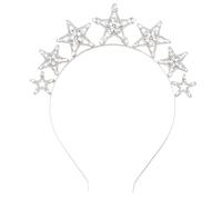 Vdaxvme Cerchietto a forma di stella con strass luccicanti, corona da sposa, accessorio per foto e feste, splendida corona di cristallo accattivante