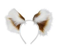 Vdaxvme Cerchietto per capelli a forma di orecchie di procione con cartoni animati, coda lunga, per giochi di ruolo, feste, per adolescenti e donne