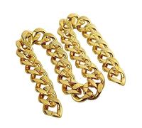 Vdaxvme Collana a catena in oro finto hip hop spessa grande catena d'oro grande collana punk rapper catene costume fotografia puntelli, 50cm, Plastica, Zirconia cubica