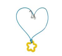 Vdaxvme Collana alla moda con ciondolo a forma di stella in acrilico cavo, semplice, girocollo in corda cerata, collana unica a catena per clavicola, Filo di cera acrilica, Zirconia cubica