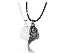 Vdaxvme Collana da donna 2 pezzi magnete attrarre ala corda maglia catena ciondolo collana amicizia coppia puzzle magnetico gioielli clavicola, Ciondolo in lega + catena in rame, Zirconia cubica