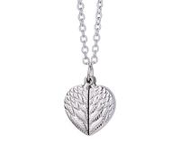 Vdaxvme Collana da donna sublimazione spazi vuoti ala amore cuore ciondolo collane chiudibile foto stampabile collana donna ragazza, Metallo, Zirconia cubica