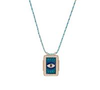 Vdaxvme Collana regolabile con ciondolo a forma di carta dei tarocchi occulti, accessorio per una dichiarazione di moda personalizzata, rame, zirconia cubica