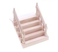 Vdaxvme Elegante e robusta scala in legno massello con corrimano per case delle bambole, decorazione, 1 12 misure, modello quotidiano