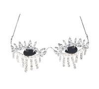 Vdaxvme Elegante montatura per occhiali con decorazione a frangia elegante gioiello per il viso per la vita quotidiana, feste, riunioni e viaggi, Argento