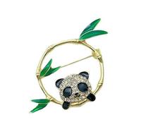 Vdaxvme Elegante spilla a forma di panda in bambù con nuovi disegni cinesi che simboleggiano armonie e fortuna, per donne alla moda, 5*4cm, Metallo