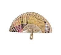 Vdaxvme Fan fatto a mano di raffreddamento tessuto a mano di colore del fan della paglia di colore per le