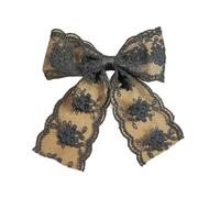 Vdaxvme Fermaglio per capelli con fiocco in pizzo ricamato, per banchetti, fotografie, campeggio, per ragazze, scattare foto, picnic primaverili