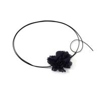 Vdaxvme Floreale Tie-Up Collana Moda Morbido Fiore Girocollo Collana per Le Donne Fiore Collare Girocollo Collana Gioielli, Panno, Zirconia cubica