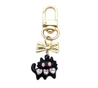 Vdaxvme Little Monsters - Ciondolo a forma di gatto, per cellulare, per appendere la corda, decorazione per borsa, portachiavi, accessori, Black