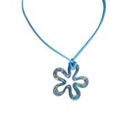 Vdaxvme Moda Hollow Acrilico Fiore Della Collana Del Pendente Dolce Girocollo Colorato Catena Del Collo Della Corda, Acrilico, Zirconia cubica