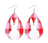 Vdaxvme Orecchini vintage pendenti con stampa a scacchi orecchini in pelle alla moda da donna festivi accessori per feste a goccia, lega di cuoio, Diamante