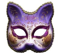 Vdaxvme Per le donne Masquerade Anime Giapponese Cosplay Mezza Viso Halloween Animale Mardi Gras Masquerade Halloween Cosplay H