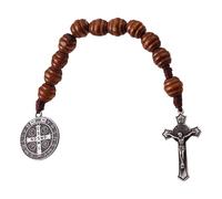 Vdaxvme Rosario per devozione religiosa con medaglie con crocifisso Benedetto, impugnatura comoda, unisex, portatile, accessorio per il trasporto, rosario crocifisso, One Size, come descritto, come