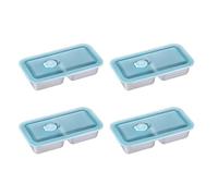 Vdaxvme Set di 4 stoviglie divise in acciaio inox con piano immunitario per fuoriuscite, ideali per il controllo delle porzioni e la trasformazione di utensili da cucina atossici