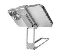 Vdaxvme Supporto per telefono con rotazione a 360 gradi, altezza regolabile, pieghevole, in lega, design portatile per postazioni di lavoro e uso esterno, supporto pieghevole per telefono per