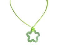 Vdaxvme Trend - Collana con ciondolo a forma di stella a cinque punte, stile clavicola, semplice e regolabile, in corda intrecciata, Acrilico, Zirconia cubica