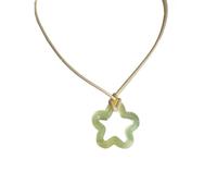 Vdaxvme Trend - Collana con ciondolo a forma di stella a cinque punte, stile clavicola, semplice e regolabile, in corda intrecciata, Acrilico, Zirconia cubica