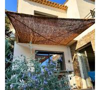 VDC Candela ombreggiante in fibra di cocco/tenda vela/tessuto ombreggiato/rete ombreggiata/giardino/cortile/terrasa/100% naturale ed ecologico/60% ombra (3X3)