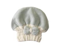 VDCVADKYE Asciugamano per capelli, Turbante for capelli, cuffia in pile corallo multicolore, assorbente, ad asciugatura rapida, for uso in salone(Green)