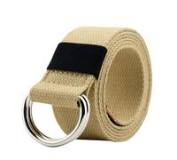 VDCVADKYE Cintura elastica intrecciata, Cintura elastica regolabile in tela con fibbia a doppio anello a D, multicolore, 110-140 cm(Khaki,130)