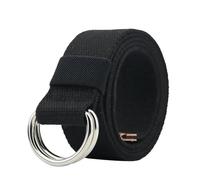 VDCVADKYE Cintura elastica intrecciata, Cintura elastica regolabile in tela con fibbia a doppio anello a D, multicolore, 110-140 cm(Black,130)