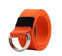 VDCVADKYE Cintura elastica intrecciata, Cintura elastica regolabile in tela con fibbia a doppio anello a D, multicolore, 110-140 cm(Orange,140)