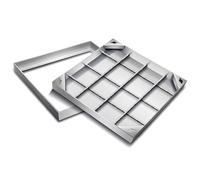 VDCVADKYE Coperchio per tombino da Incasso, Chiusino e Telaio in Acciaio Inossidabile, Dimensioni Multiple, Argento(600x600mm/23.6x23.6in)