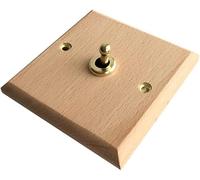 VDCVADKYE Interruttore a levetta, Interruttore a levetta in Legno massello con Leva di Lusso, Tipo Parete, in Ottone, Intermedio, 86(1 Gang)