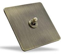 VDCVADKYE Interruttore a levetta, Interruttore a levetta Intermedio a 2 Vie da 1 a 4 Gang, Tipo 86, in Bronzo Antico, Interruttore a levetta in Ottone Massiccio, Fatto a Mano(1gang)