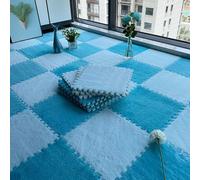 VDCVADKYE Piastrelle in Schiuma per Pavimenti, Confezione da 8 Piastrelle for tappetini ad Incastro in Peluche Multicolore 30x30x1 cm(Dark Blue+Light Blue)