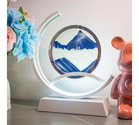 VDCVADKYE Pittura di Sabbia Scorrevole, Lampada da Tavolo a LED con Effetto Sabbia, Luce Notturna Multicolore for scrivania, casa e Ufficio(Blue)