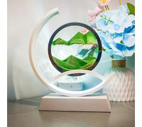 VDCVADKYE Pittura di Sabbia Scorrevole, Lampada da Tavolo a LED con Effetto Sabbia, Luce Notturna Multicolore for scrivania, casa e Ufficio(Green)