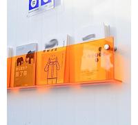 VDCVADKYE Portariviste in acrilico, Porta riviste brochure da parete, trasparente, larghezza 60 80 100 120 cm(1 Pack Orange,W 120cm/47.2IN)