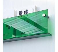 VDCVADKYE Portariviste in acrilico, Porta riviste brochure da parete, trasparente, larghezza 60 80 100 120 cm(1 Pack Green,W 120cm/47.2IN)
